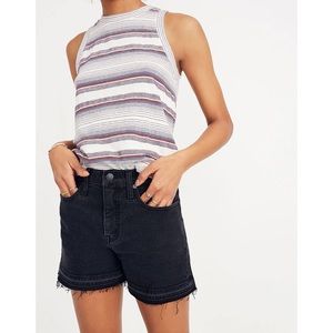 Madewell High-Rise Denim Shorts in Clint Wash: Drop-Hem Edition